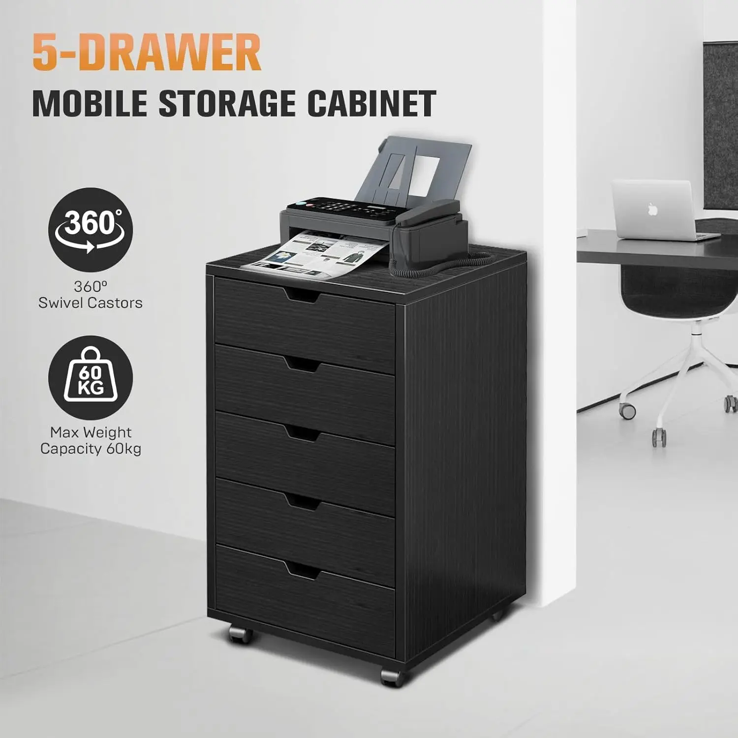 5 Drawer File Cabinet Mobile D - Commercial Printer review and price